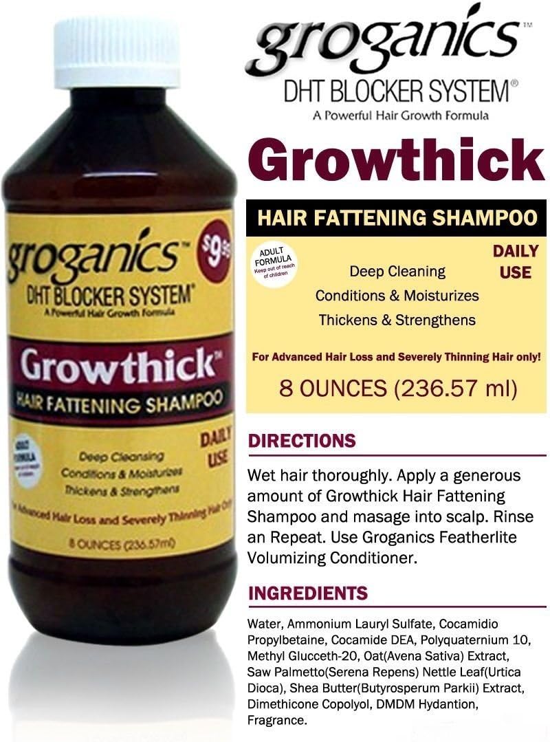 Groganic DHT growthick Shampoo 8 oz. by Groganic