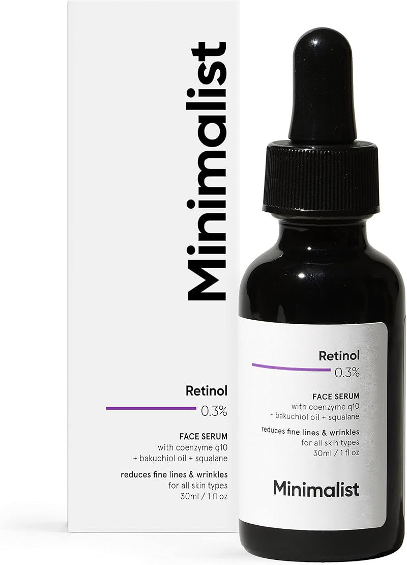 Minimalist 0.3% Retinol Face Serum with Q10 - Reduce Fine Lines & Wrinkles