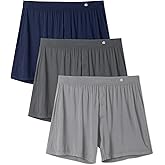 DAVID ARCHY Men's Boxer Shorts Bamboo Rayon Breathable & Cool Boxer for Men Loose Fit Men's Underwear with Fly 3 or 5 Pack
