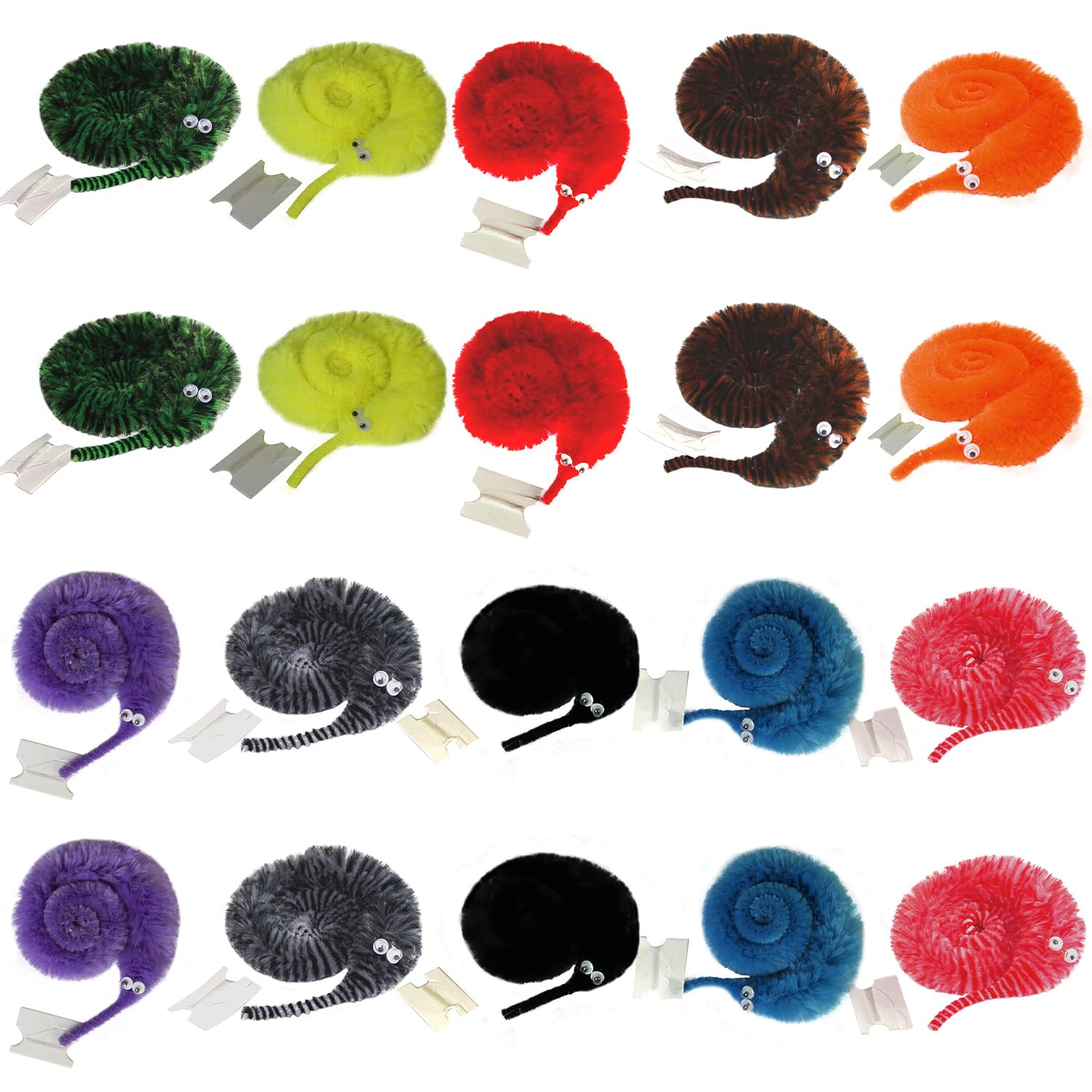 20pcs twisted worm props, invisible twisted caterpillars, twisted plush props on a rope, colorful seahorse fairy props for carnival party, carnival party, kids and cats (10 colors)