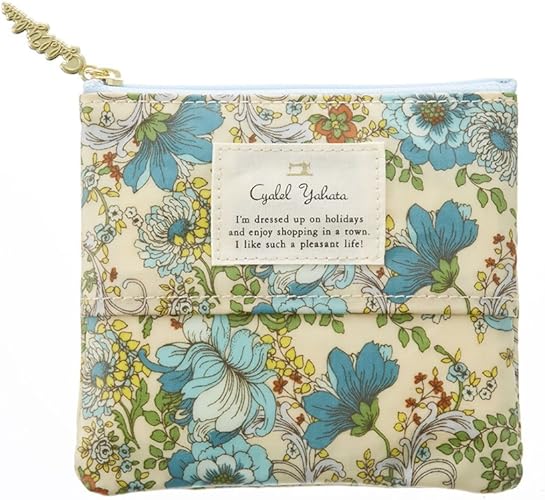 Amazon フラワーダンス ティッシュポーチ 花柄 ポーチ ティッシュ ティッシュ入れ ティッシュケース ブルー ポーチ