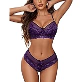 Avidlove Lingerie Set for Women Lace Bra and Panty Sets 2 Piece Lace Babydoll Outfits S-XXL