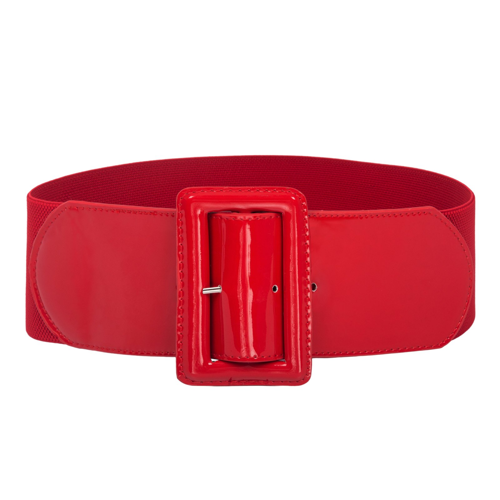 Patent Leather Skinny Waist Belt in Red Red Patent Leather Belt, Skinny Women main image 2