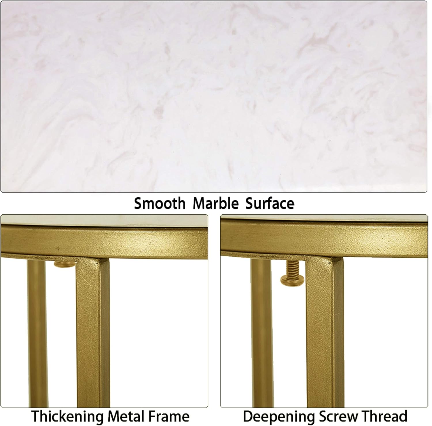 Marble Sofa Laptop C Shaped Side Table for Coffee Sofa Living Room Bedroom: Kitchen & Dining