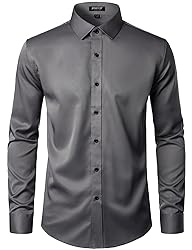 JEMITOP Men's Stretch Wrinkle Free Dress Shirts