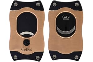 Colibri Premium S-Cut Cigar Cutter - Ergonomic Stainless Steel Spring-Loaded Straight Cut Blade, Ideal for up to 66+ Ring Gauge - Gift for Cigar Enthusiasts (Rose Gold)