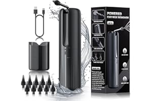 VLINGQI Ear Wax Removal - Water Powered Ear Cleaner - Ear Cleaner Electric Ear Cleaning Kit, Ear Irrigation Flushing System with 5 Jet Stream 4 Pressure Settings - Earwax Removal Kit with Basin & 10 Ear Tips