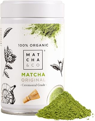 Té Matcha Original 100%, Grado Ceremonial, en Polvo Orgánico de Japón, Orgánico, 100% Natural, Té Verde, 80G - Matcha & CO