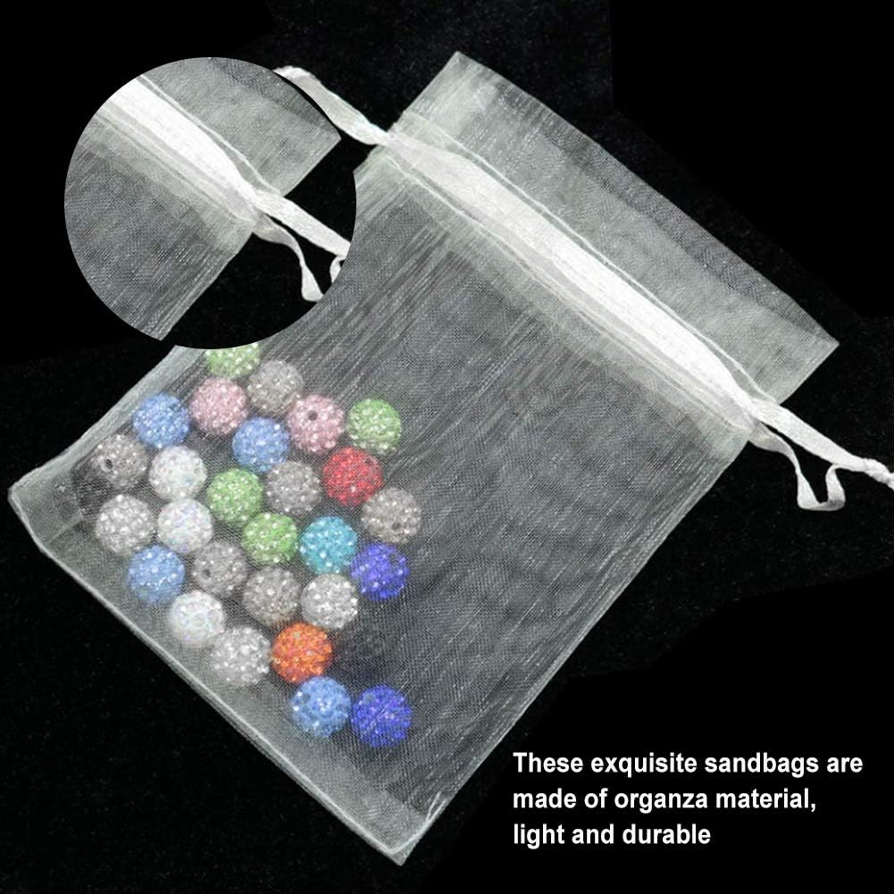 YUIP 100 PCS Large Organza Bags White, 15CM X20 CM (5.9'' X 7.8'') Organza Gift Bags - Image 4