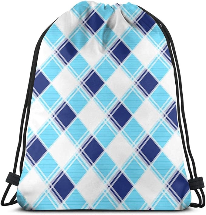 Mochila con cordón para gimnasio, diseño de tablero de ajedrez, color