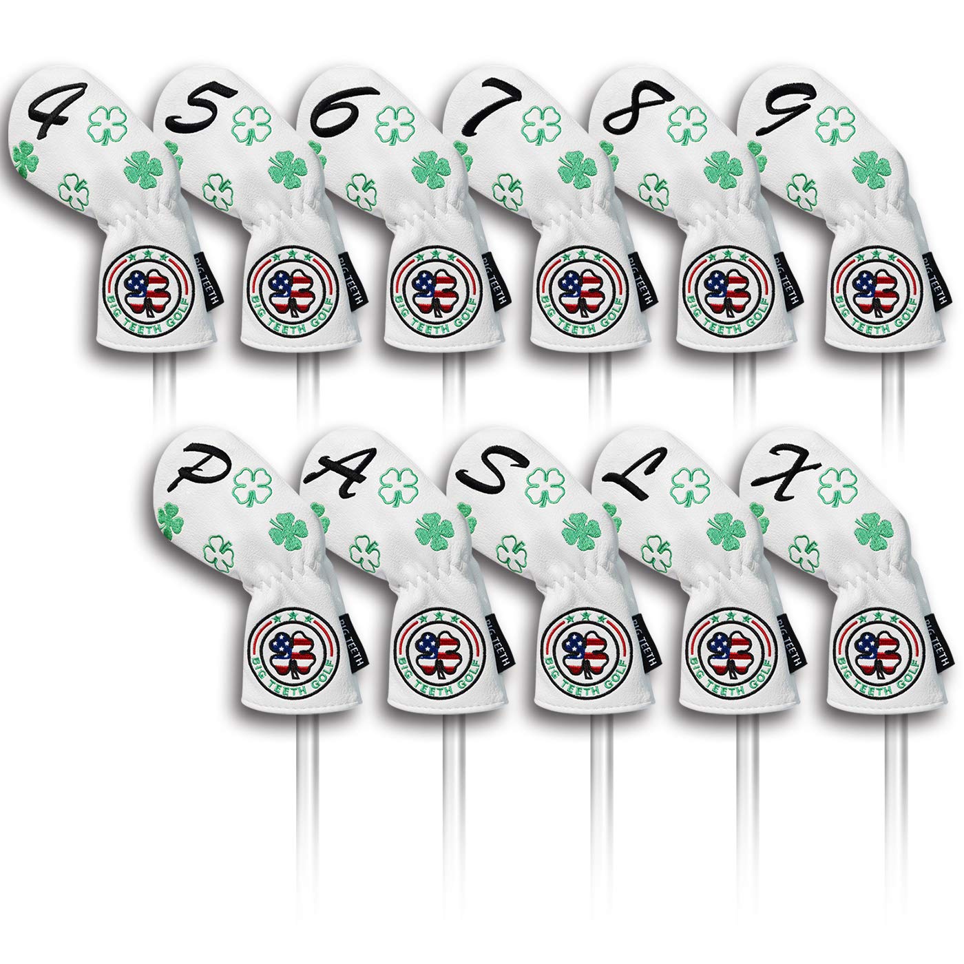 Big Teeth Golf Iron Covers Iron Head Covers, Lucky Clover Iron Covers ...