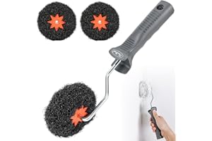 PinStone 4 Pack Drywall Corner Compound Roller Kit, Shed-Resistant Corner Drywall Mud Roller with 2" Extendable Roller Frame,