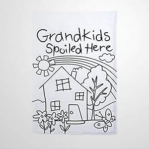 BYRON HOYLE Grandkids Spoiled Here Garden Flag Decorative Holiday Seasonal Outdoor Weather Resistant Double Sided Print Farmhouse Flag Yard Patio Lawn Garden Decoration 12 x 18 Inch477817