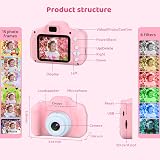 Cocopa Kids Camera for 3-12 Years 1080P 32GB IPS Screen Pink view 6