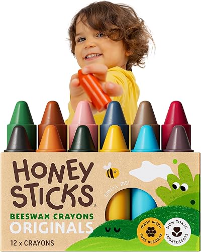 Honeysticks 100% Pure Beeswax Crayons 12 Pack Non Toxic NZ Handmade
