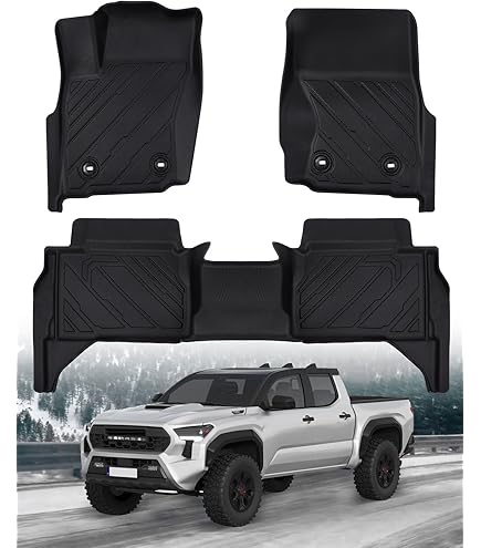 Oedro All Weather Floor Mats Fit For Toyota Tacoma 2024 2025 Double Cab Not For Hybrid Custom Fit Tpe Floor Liners For Tacoma