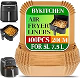 BYKITCHEN 100pcs Air Fryer Paper 7.9 Inch Liner 8.5-10in Basket