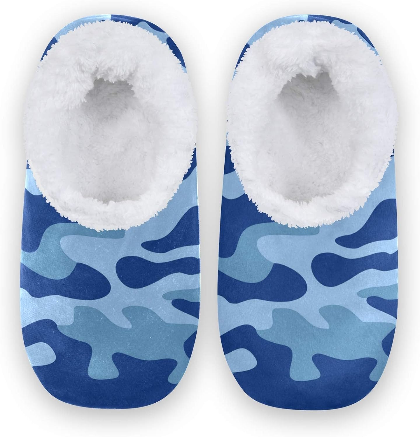 HAIIO House Slippers Classic Navy Blue Camouflage Soft
