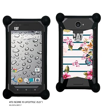 Case Industry Caterpillar CAT S30 - Mariniere Sailor Floralen mit Butterfly Collection Pattern Skin- Kunstleder Case Lederopt