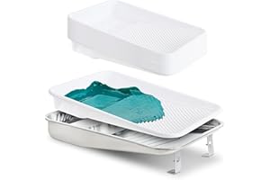 Unvert Paint Tray Liner Set Includes 9" Reusable Metal Paint Trays & 20 Pack of 9 inch White Plastic Paint Tray Liners, Paint Roller Tray, Set for Household or Construction Use