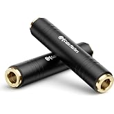 Cable Matters 2-Pack 1/4 TRS Coupler, Female to Female Adapter | 1/4 TRS Extension Adapter, Female-to-Female Coupler, Extends 1/4 in TRS Cables, Compact Metal Adapter
