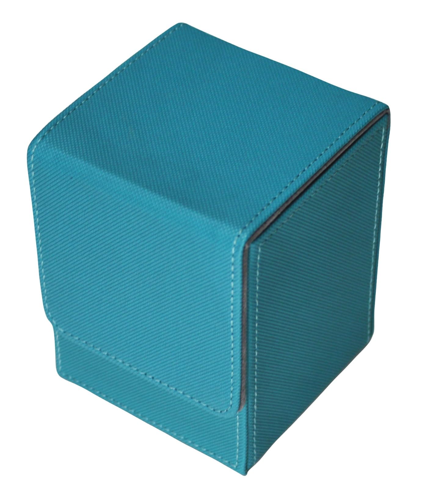 Petitebelle Solid Color Premium Trading Card Deck Box (Teal Blue, Standard)
