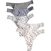 SweatyRocks Women's 5 Packs Underwear Ditsy Floral Print Low Rise Briefs Panties Set