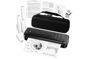 TATTMUSE Portable Printers Wireless for Travel, Bluetooth Inkless Thermal Printer Support 8.5" X 11" Letter & A4, Small Mobile Printer for Phone Laptop Home Car Office, with Carry Case & 4 Rolls Thermal Paper