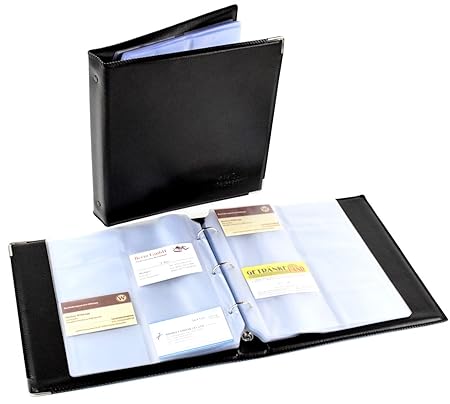 Visitenkarten Ringbuch / Visitenkartenmappe Für 480 Karten Visitenkarten Aufbewahrung Aus Kunstleder Mit Kanten-Schutz. Visit
