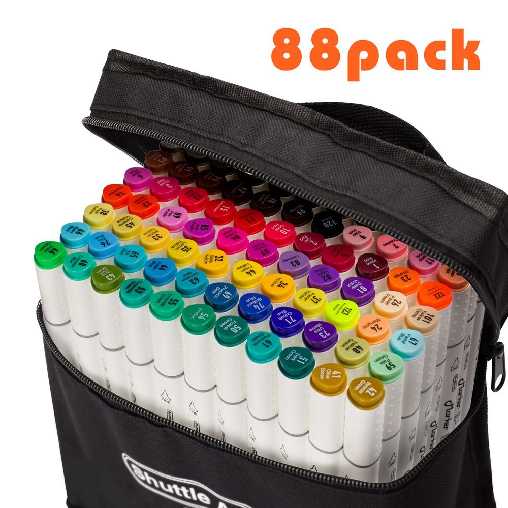 Shuttle Art 88 Colors Dual Tip Art Markers,Permanent Marker Pens