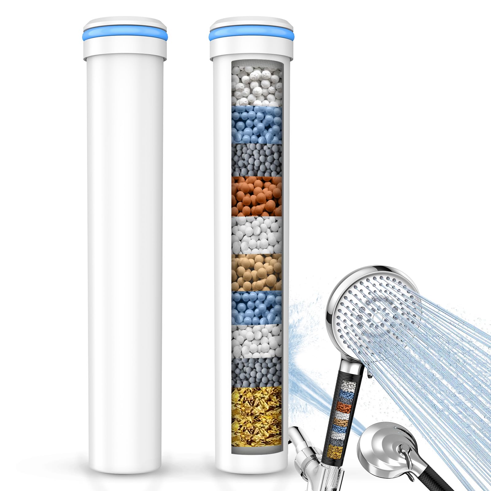 Photo 1 of Fitespot 2 Pack Replacement Filters for Shower Head with Handheld, Remove Chlorine, Reduces Dry Itchy Skin - Only Work with Shower Head B0F6L1XYR2