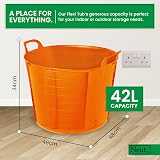 Neat 42L Flexi Tubs 3 Packs Orange Flexible Buckets with Handles view 2