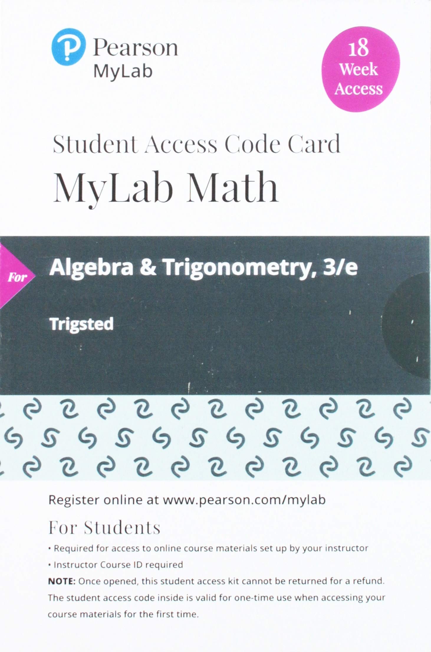 Algebra+Trig. Mylab Access Code (18 Wk)
