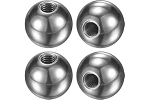 M METERXITY 4Pcs Threaded Ball Nut Knobs, M6x18mm 304 Stainless Steel Female Thread Ball Nut Cap for Lighting Fixtures/Machinery/DIY, Round Solid Screw Cap Cover [Silver]