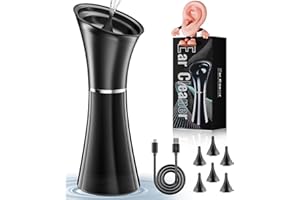 FLAOAITO Ear Wax Removal - Electric Ear Cleaner with IPX7, Ear Cleaning Kit Effective & Safe Ear Wax Cleaner Irrigation Flushing System,4 Pressure Modes,6 Tips