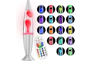 SOARLING 17 Color LED Color Changing Lamp with Remote, 13.5 Inch Blue Pink Red Green Purple Liquid Motion Lamp Table Lamp Night Light Relax for Adults and Kids Nightlight for Bedroom, Living Room, Kids Room