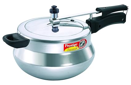 Prestige Nakshatra Plus Induction Base Aluminium Pressure Handi, 5 Litres,Silver