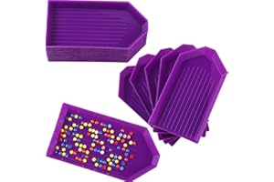 DIOSAMER 20PCS Purple Plastic Diamond Painting Trays,3.5inches x 1.9inches Bead Sorting Trays Organizer, Diamond Painting Tool Accessories for DIY Art Craft (Purple 20PCS)