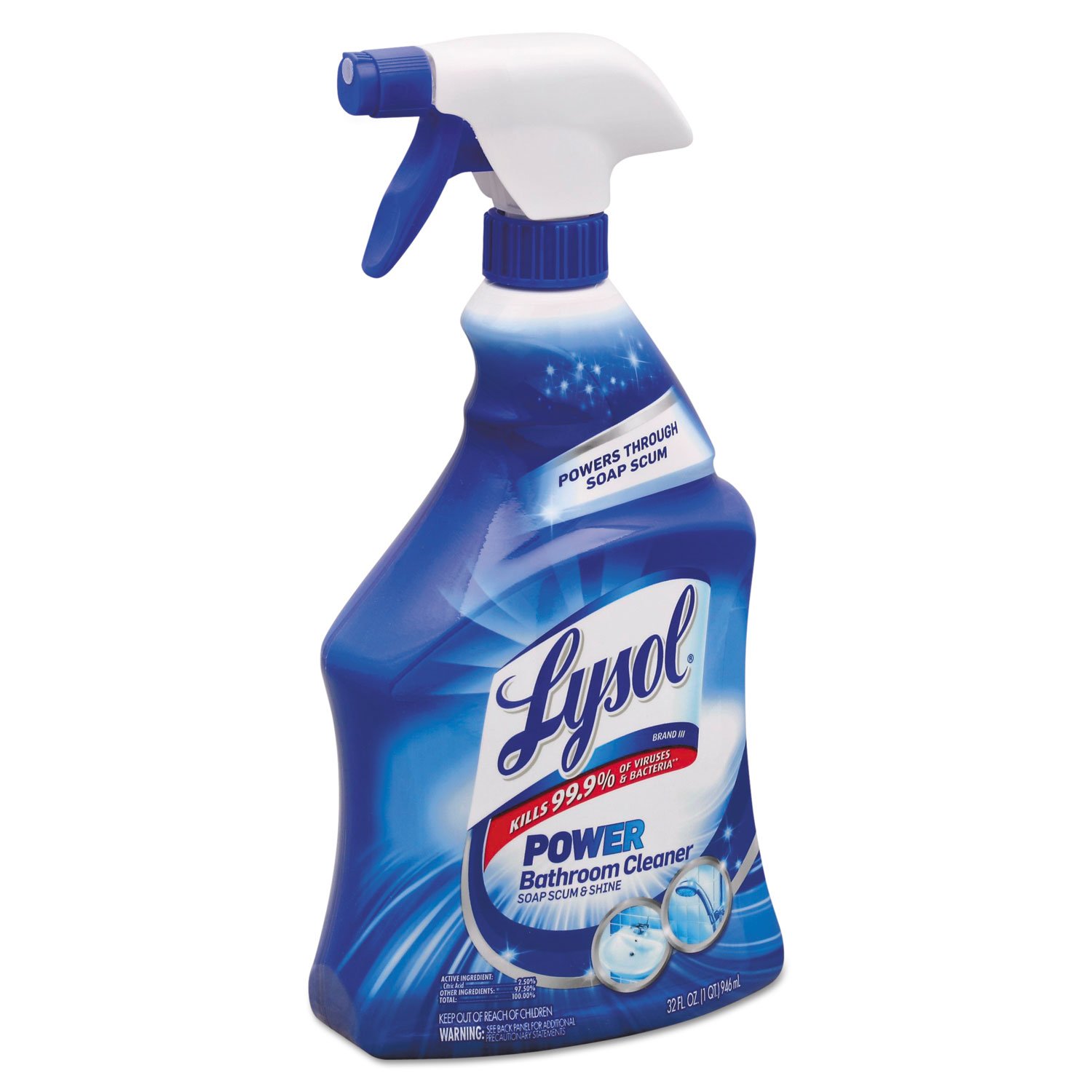 Lysol Power Foaming Bathroom Cleaner, Multipurpose Cleaner For Showers, Bathtubs, Sinks, Disinfectant Spray Kills 99.9% Of Germs, Zero Bleach Cleaning Spray, 32 Oz.