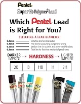 Pentel 0.9mm HB Pencil Lead Refill Pack 45 Pieces 3 Tubes view 2