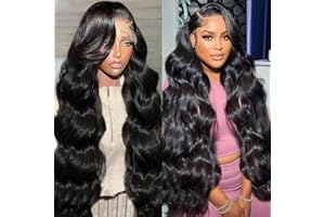 LHENDS 28 Inch 13x6 Body Wave Lace Front Wigs Human Hair Pre Plucked Glueless Wigs Human Hair 180% Density Body Wave 13x6 HD Transparent Frontal Wigs Human Hair Lace Front Wigs for Women