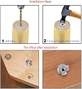 Lemiyoo 151 Pcs T-Nut Set M4-M10 Zinc-Plated Wood Furniture Bracket Kit view 4