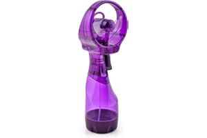 O2COOL Deluxe Handheld Battery Powered Water Misting Fan (Purple) Batteries Included