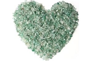 LAIDANLA Green Aventurine Crushed Stone Crystal Chips Bulk Natural Gemstones Healing Reiki Crystals Mini Quartz Vase Filler Aquarium Gravel 100g