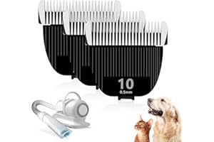 TGSBHIO 3PCS Replacement Blade for nebot P1 Pro Pet Grooming Kit & Vacuum,Size-10 Cut Length 1/50"(0.5mm),Made of Ceramic Bla