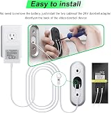 XZGM Doorbell Transformer 24V 500mA 8M Cable White Visual Doorbell Adapter view 3