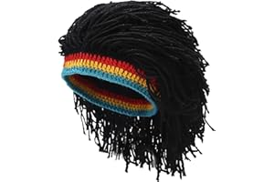 Dreads Wig Rasta Hat with Dreadlocks, Funny Dreads Wig Knit Hat, Hip-hop Winter Beanie for Women & Men Party Halloween