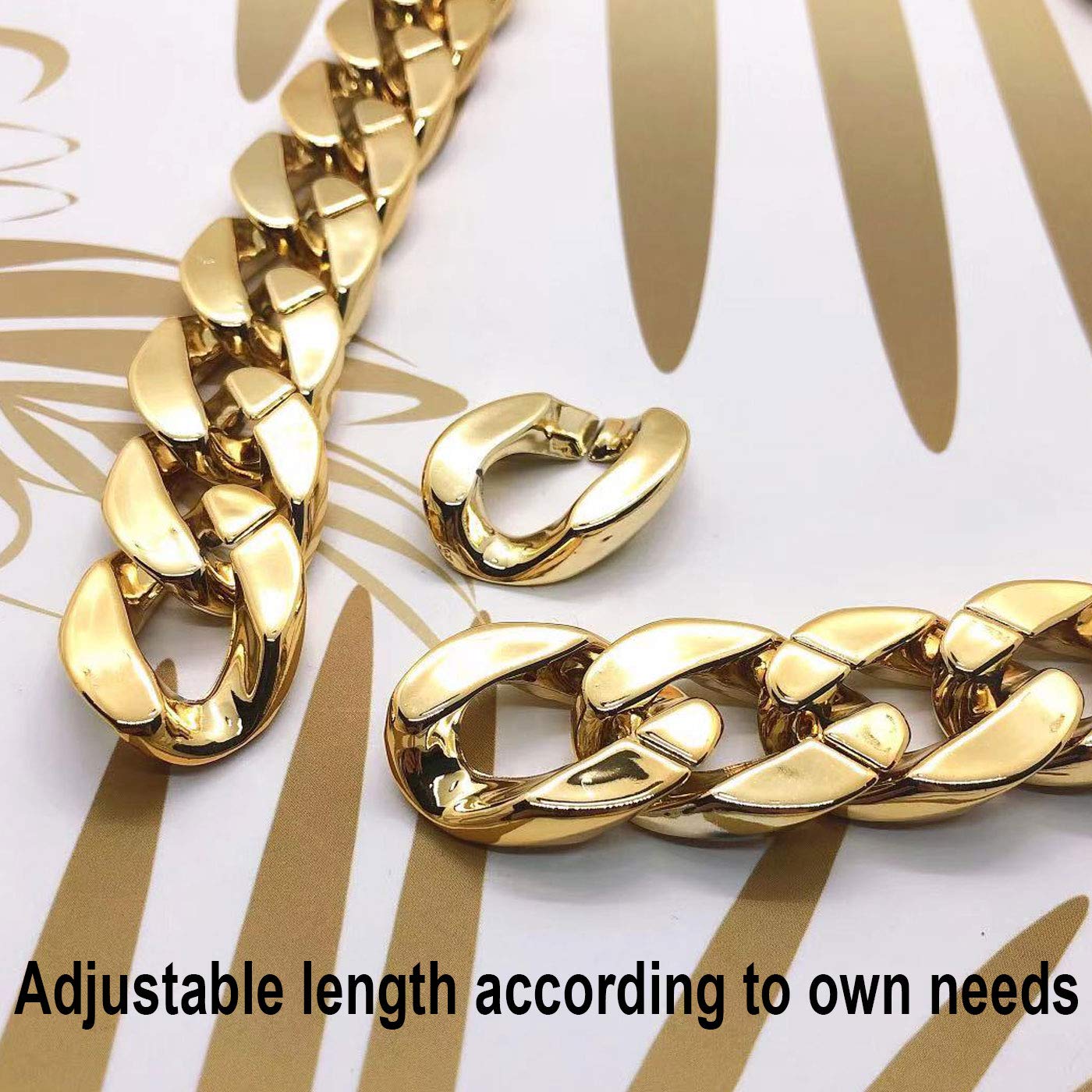 Markeny Men's Chunky Necklace, Rapper Fake Gold Chain 90s Hip Hop Fake Gold Necklace Costume Accessory (27.5 Inches*1.37inches)