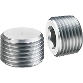 EVIL ENERGY 1/2" NPT Plugs Aluminum Socket Allen Head Silver, Pack of 2