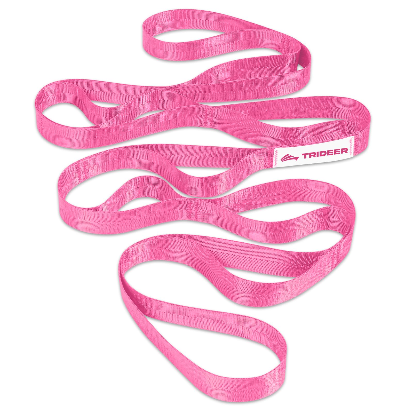 Trideer Non-Elastic Stretching Strap with Loops for Physical Therapy & Rehab, Knee Hip Leg ROM Post-Surgery, Yoga Strap for Stretching, Leg Lifter Strap Mobility Aid, Hamstring Calf Back